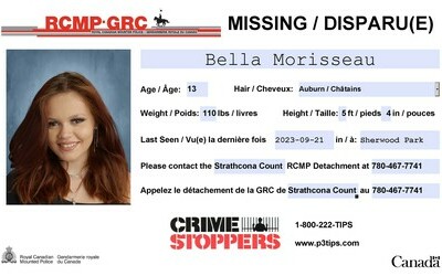 Strathcona County RCMP Seeking Public Assistance in Locating Missing Youth